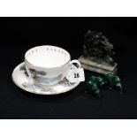 A Royal Worcester VIP Breakfast Cup & Saucer, Together With A Soapstone Carving Etc