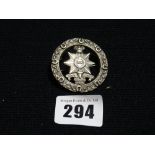 A Victorian Silver Sweetheart Brooch, 20th Hussars