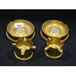 Two Pairs Of Brass Trench Art Shell Case Ashtrays