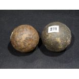 Two Antique Cannon Balls