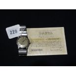 A Gents Stainless Steel Encased Omega Seamaster Wrist Watch With Certificate & Receipt Dated 1953