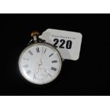A Continental Silver Encased Gents Pocket Watch, The Inner Case Inscribed W. Bruford & Son,