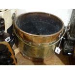 A Copper & Brass Coal Bucket