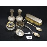 A Quantity Of Mixed Small Silver Items To Include A Dressing Brush Etc