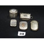 Five Silver & Other Vesta Cases