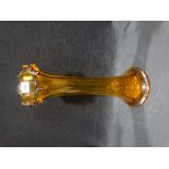 A Circular Based Amber Tinted Tall Vase