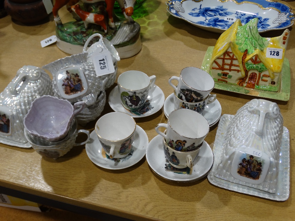 A Quantity Of Pearlware Lustre Welsh Costumes Pattern Teaware, Together With Further Welsh