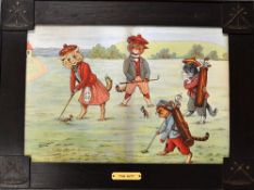 Wain, Louis (1860-1939) after Colour chromolithograph title "The Putt" image 14.25 x 21.5" in period