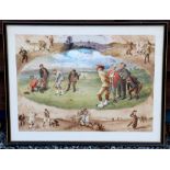 Pipeshank, George (John Wallace) c.1890 Original Copes Tobacco Chromolithograph Golfing