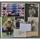 Collection of golf major tournament winners press photographs and autographs - to incl Padraig