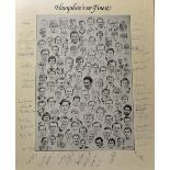 'Hampshire's 100 Finest' Signed Print with a montage of cricketers to the centre, surrounded by