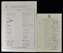 1978 New Zealand Tour to United Kingdom Signed Team Sheet on NZ Cricket Council headed paper