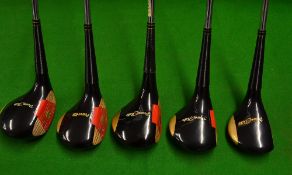 Fine set of 5 Powerbilt Citation matching maple laminated black stained woods - nos 1-5 all with