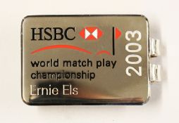 Ernie Els 2003 HSBC World Match Play Golf Championship - official players engraved enamel money clip