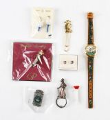 Collection of golfing costume jewellery - to incl sterling silver brooch, 2x sets of earrings,