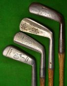 4x assorted irons - 3x jiggers incl J H Taylor smf, Tom Stewart smf and a Walter Hagen and an