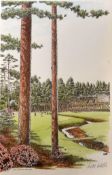 13th National Augusta Masters Golf Tournament signed colour print - signed by the artist Clyde Wells
