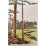 13th National Augusta Masters Golf Tournament signed colour print - signed by the artist Clyde Wells