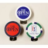 2017 Open Golf Championship Genuine Casino Red and Blue Chip Money Clips (2) - plus TPC Deere Run