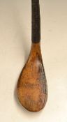 Very early and rare Chas Gibson Westward Ho! golden beech wood bulger driver c.1885 - with central