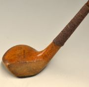 Wm Park Jnr golden persimmon junior scare neck spoon with full brass sole plate - fitted period hide