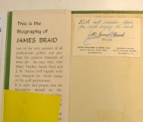 Darwin, Bernard - (signed) "James Braid" 1st edition 1952 signed by James Braid - publ'd Hodder