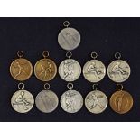 Athletics - Selection of 1946-1950 Medals 1st and 2nd places, all dated to the reverse, for sports
