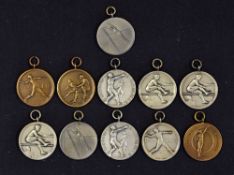 Athletics - Selection of 1946-1950 Medals 1st and 2nd places, all dated to the reverse, for sports