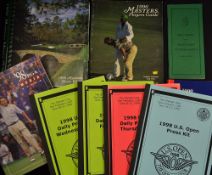 Collection of US Open, Masters Golf Media Guides from 1996 onwards - 2x Masters Media Guides for '96