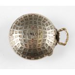 Dunlop square mesh silver plated golf ball pocket watch - with enamel inlay "Dunlop No 3" to the