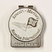 1997 Lincoln-Mercury Kapalua International Golf Champion official contestants enamel money clip - in