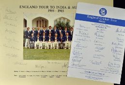 1984/85 England Tour to India & Australia Signed Cricket Photograph with signatures in pencil to the