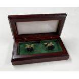 Pair of Hugo Boss Golf Enamel and Gilt cuff links - in the original fitted wooden box