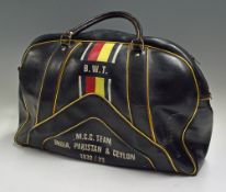 1972/73 England MCC Tour to India, Pakistan & Ceylon Cricket Tour Bag in black with MCC colours,