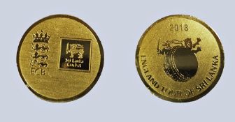 Unique 2018 England Cricket Tour of Sri Lanka 'Coin Toss' Brass Coin used for the recently held