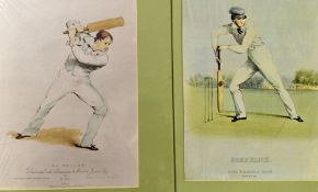 4x Various Cricket Prints to include 'Tom Emmett & Dr. Grace' Signed by the artist Roger Marsh, 23/