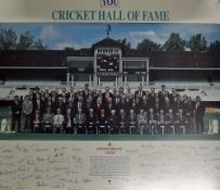 Guinness 'Cricket Hall of Fame' Print a colour print with facsimile signatures to mount below,