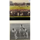 4x Cricket Prints depicting various Cricket scenes and an image of England and Australia teams,