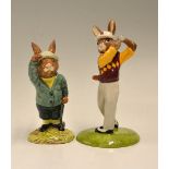Collection of various Royal Doulton "Bunnykins" bone china golfing figures from 1984 onwards (2) -