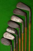 7x assorted golfing irons - D Anderson & Son St Andrews deep face Sammy mashie with round back;