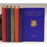 Yorkshire County Cricket Club 1926 to 1930 Year Books - all hard-back books, all have wear and