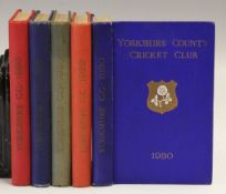 Yorkshire County Cricket Club 1926 to 1930 Year Books - all hard-back books, all have wear and