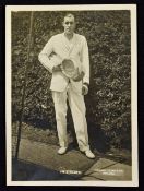 William Tatem Tilden II 'Big Bill' E Trim Wimbledon Postcard a real photographic card, an American