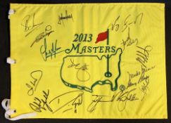 2013 US Masters Golf Championship pin flag signed by 16 US Masters Champions - a unique collection