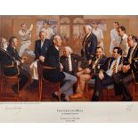 'Conversation Piece' Cricket Print signed by the artist Andrew Festing, commissioned by 1992 and