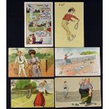 Tennis Postcard Selection to include a mixture of humorous cards with a made in Germany postcard