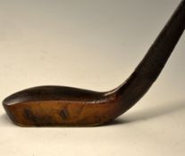 Early dark stained beech wood longnose presentation putter - fitted with white metal band just below