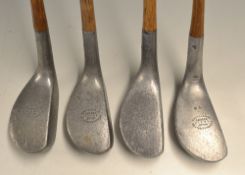 4x Mills Standard Golf Co Braid Mills alloy putters - incl Upright, 2x Medium and Flat Lie - one