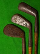 3x good irons - good Gibson James Braid Signature round backed smf iron; Century No. 3 iron and