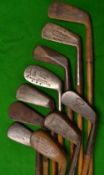 10 x assorted irons - Hendry & Bishop The Master deep oval head no. 3 iron, Anderson & Blythe St